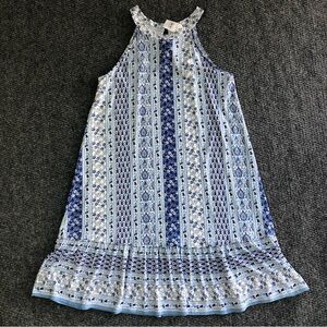 Loft paisley tiered high neck halter swing dress size medium